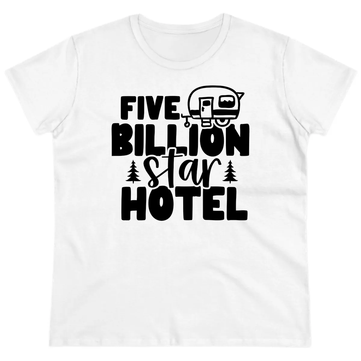 Five Billion Star Hotel Ladies Tee in White