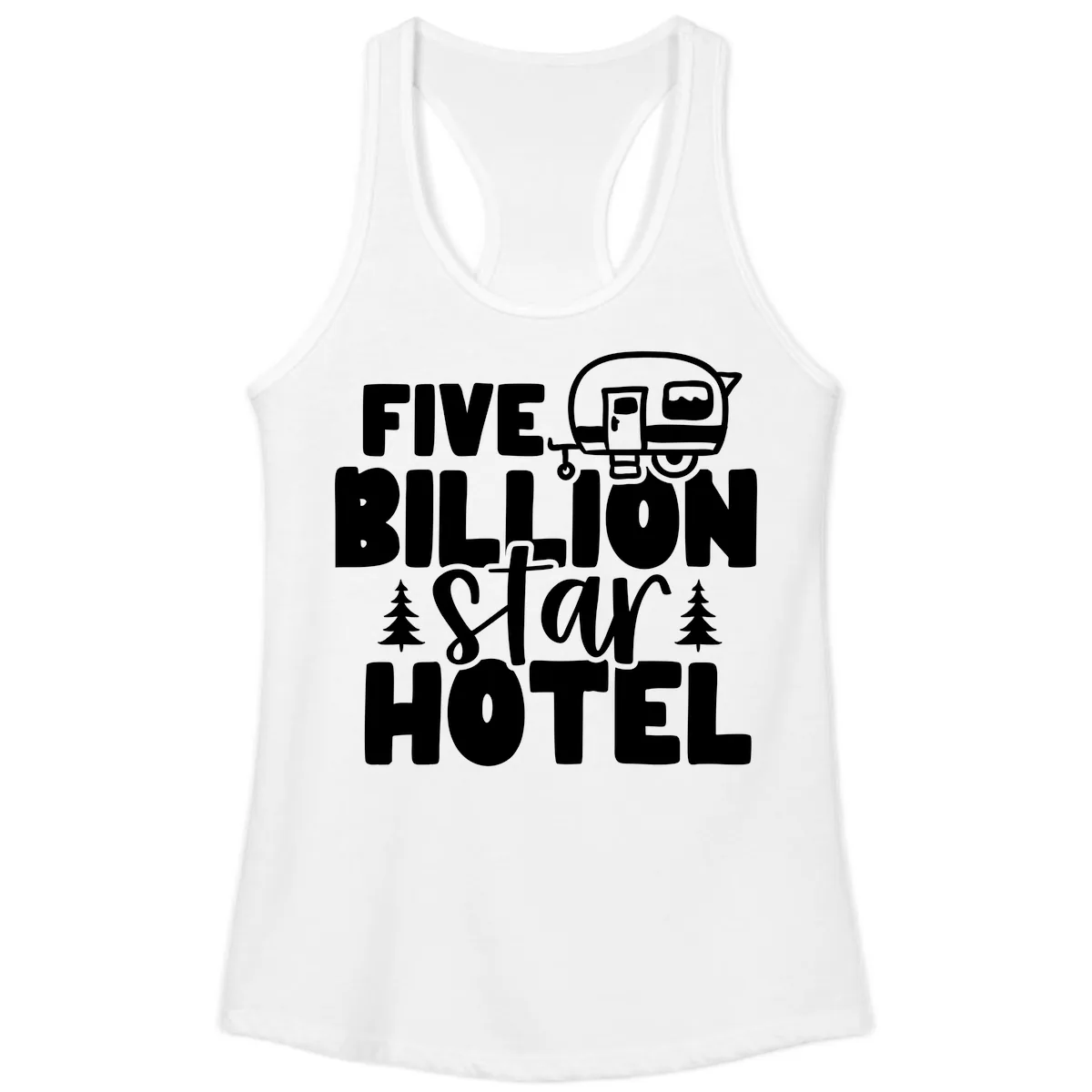 Five Billion Star Hotel Ladies Tank in White