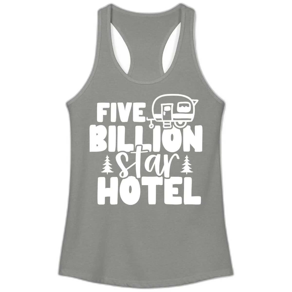 Five Billion Star Hotel Ladies Tank in Heather Grey