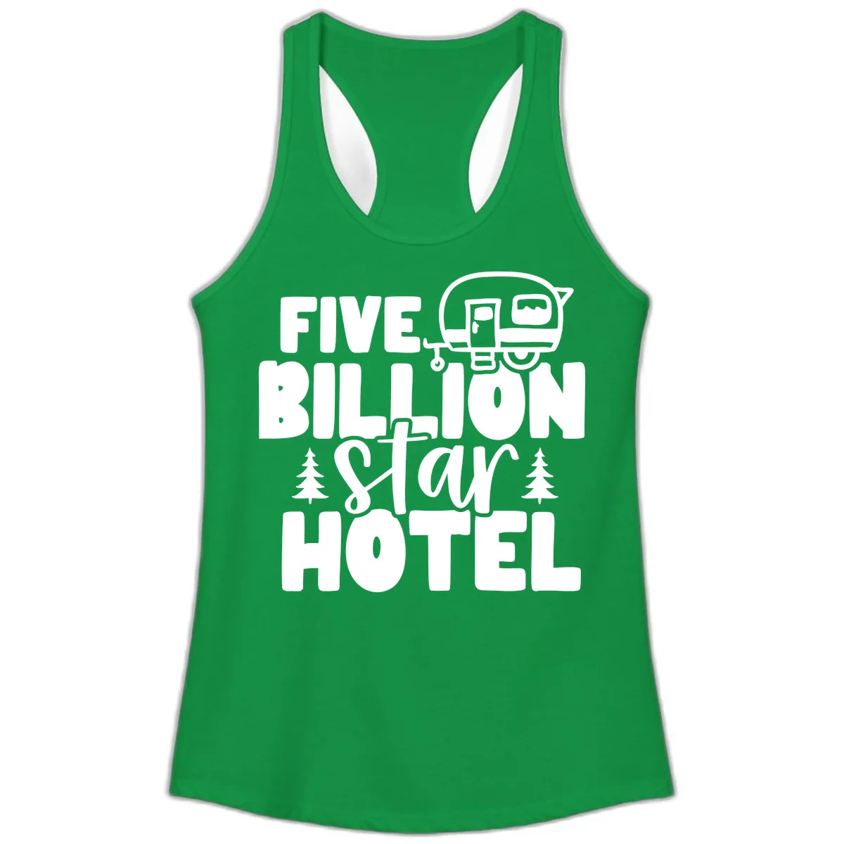 Five Billion Star Hotel Ladies Tank in Solid Kelly Green