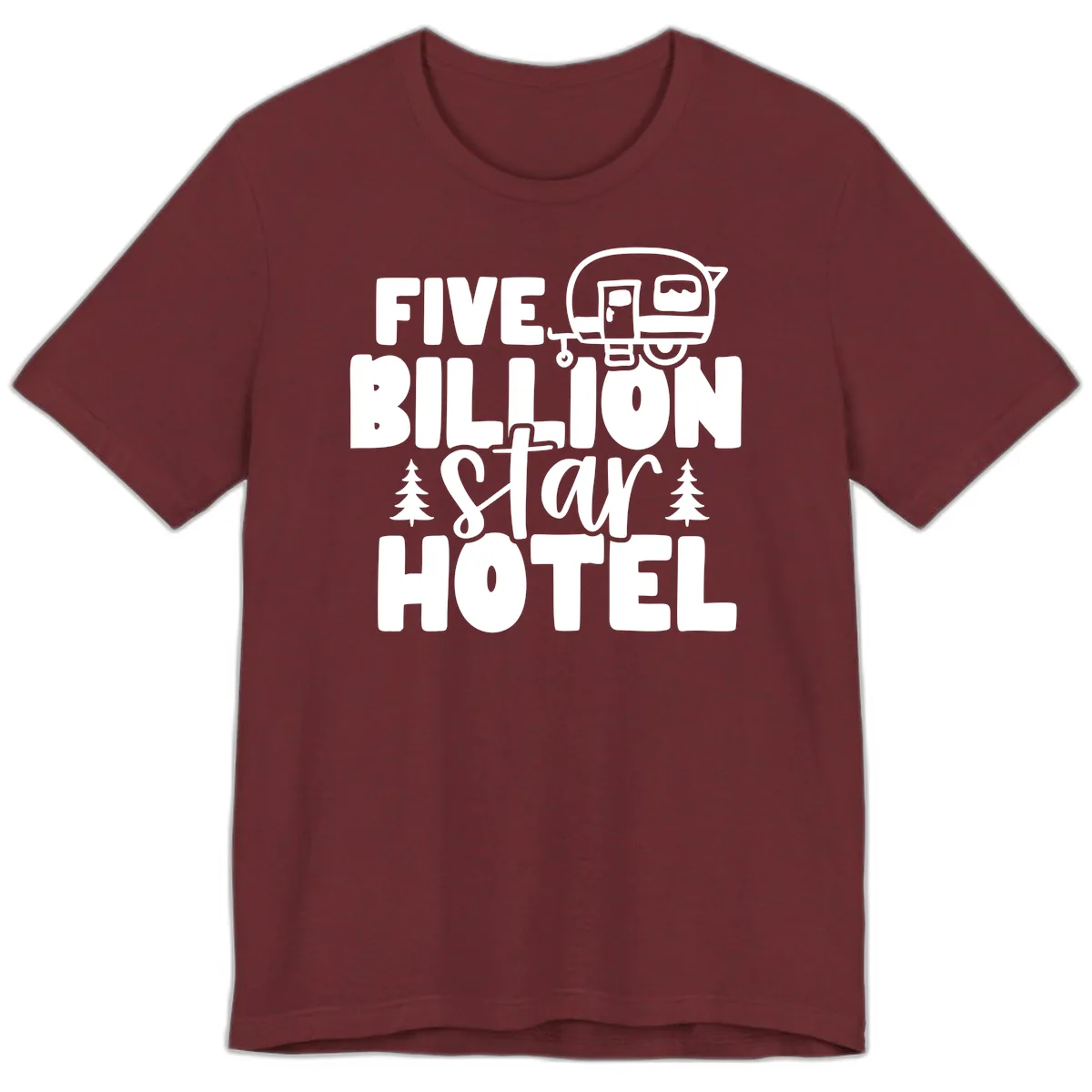 Five Billion Star Hotel Premium T-Shirt in Heather Cardinal