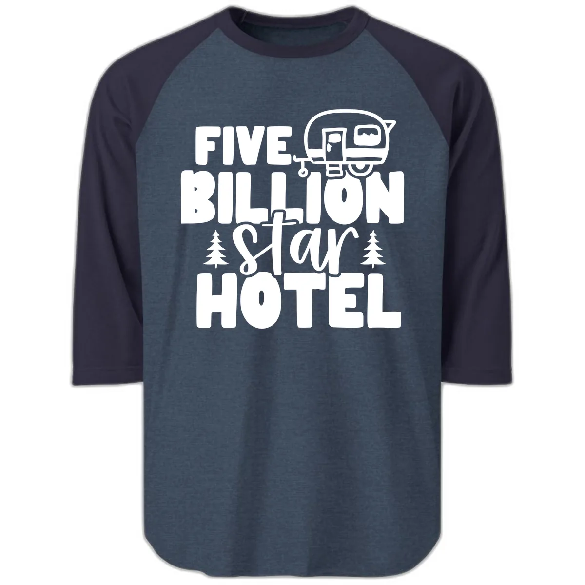 Five Billion Star Hotel Raglan 3/4 in Heather Denim Navy