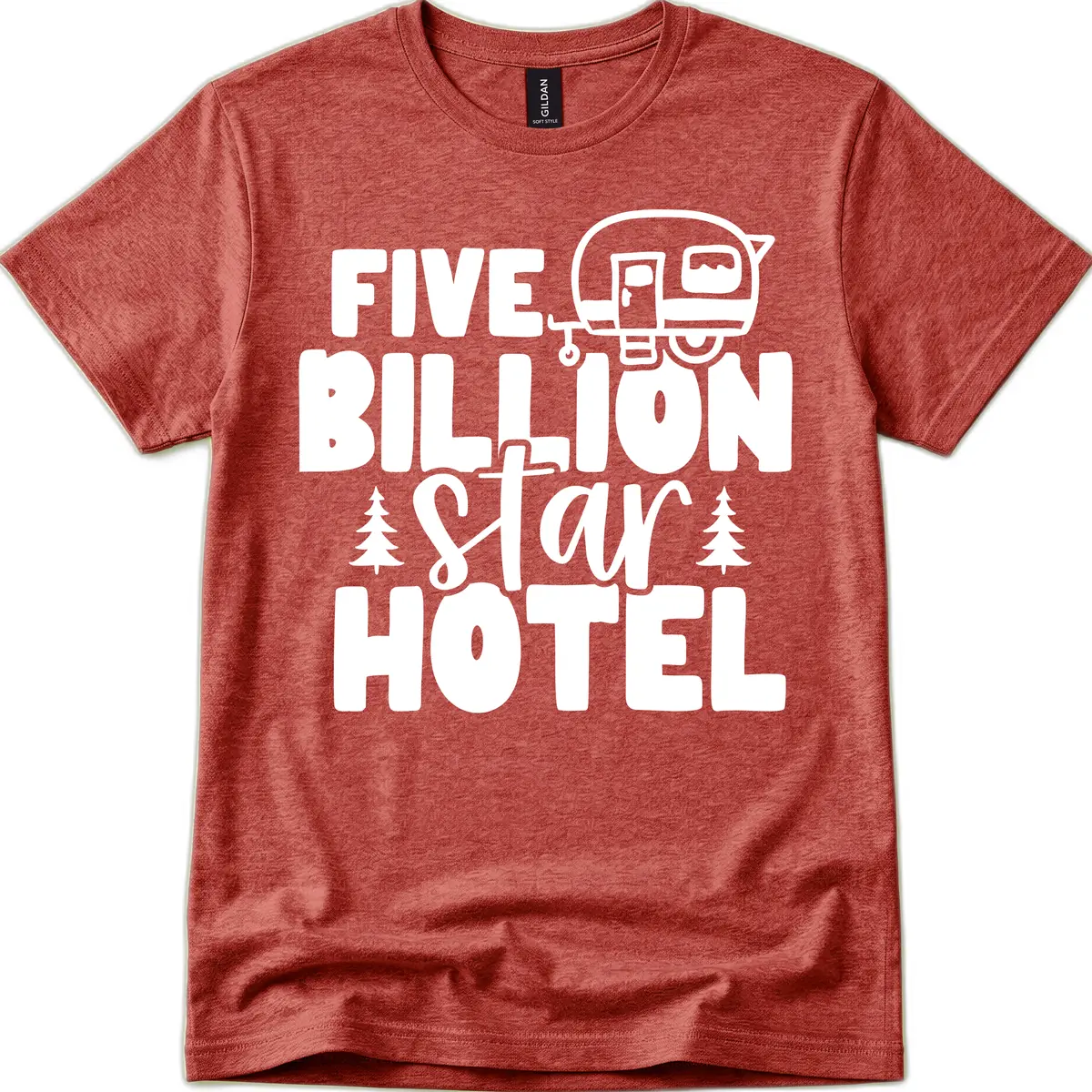 Five Billion Star Hotel T-Shirt in Heather Cardinal