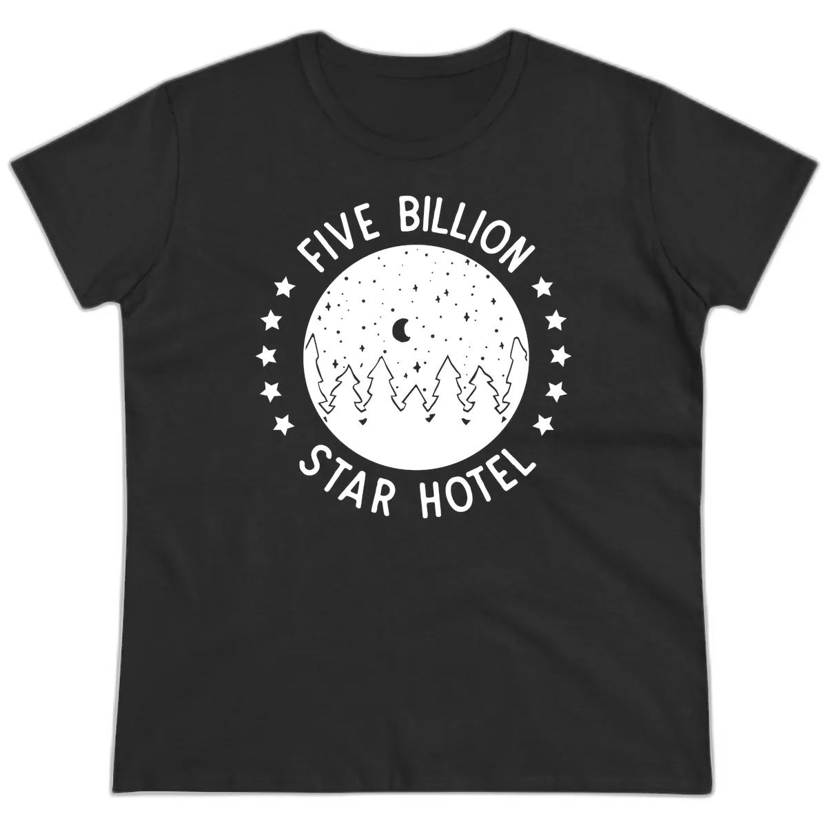 Five Billion Star Hotel Ladies Tee in Black
