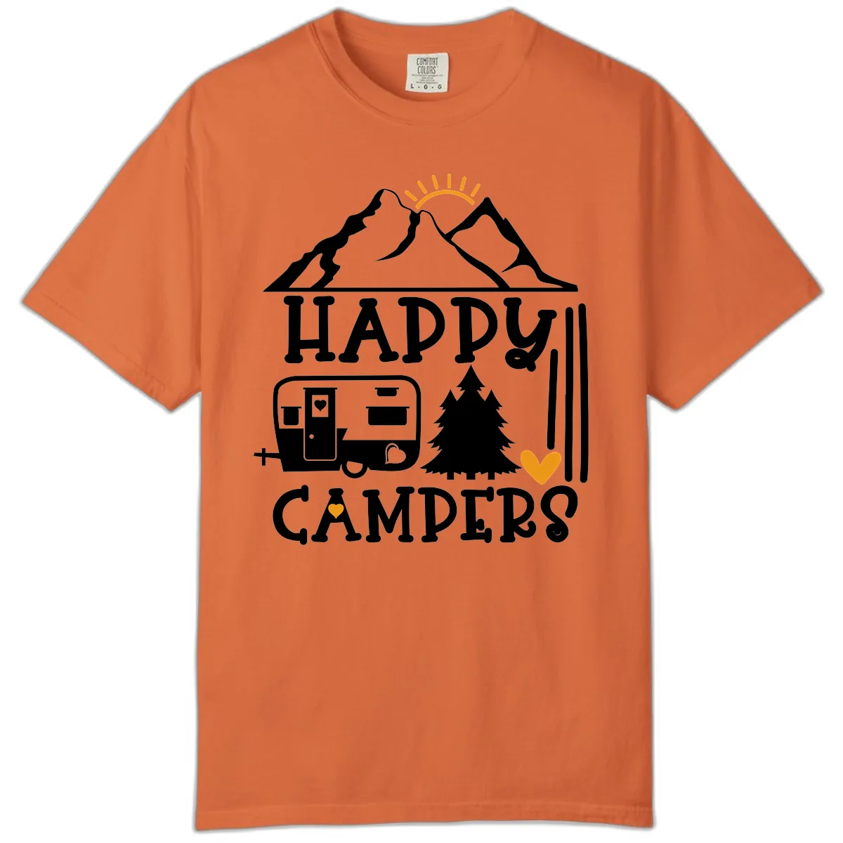 Happy Campers Mountain Retreat Comfort Color in Burnt Orange