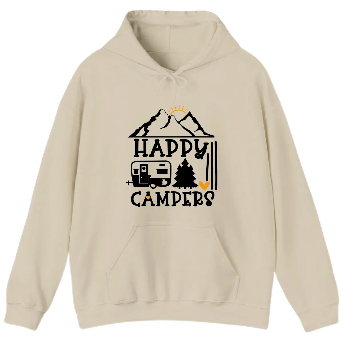 Happy Campers Mountain Retreat Hoodie in Sand