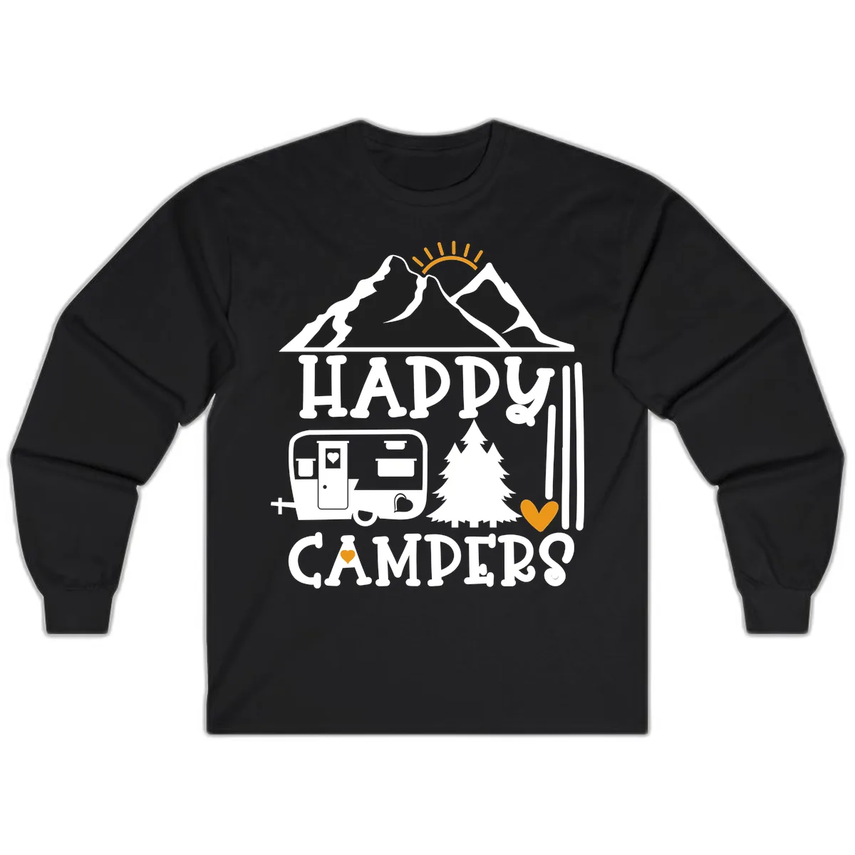 Happy Campers Mountain Retreat Long Sleeve in Black
