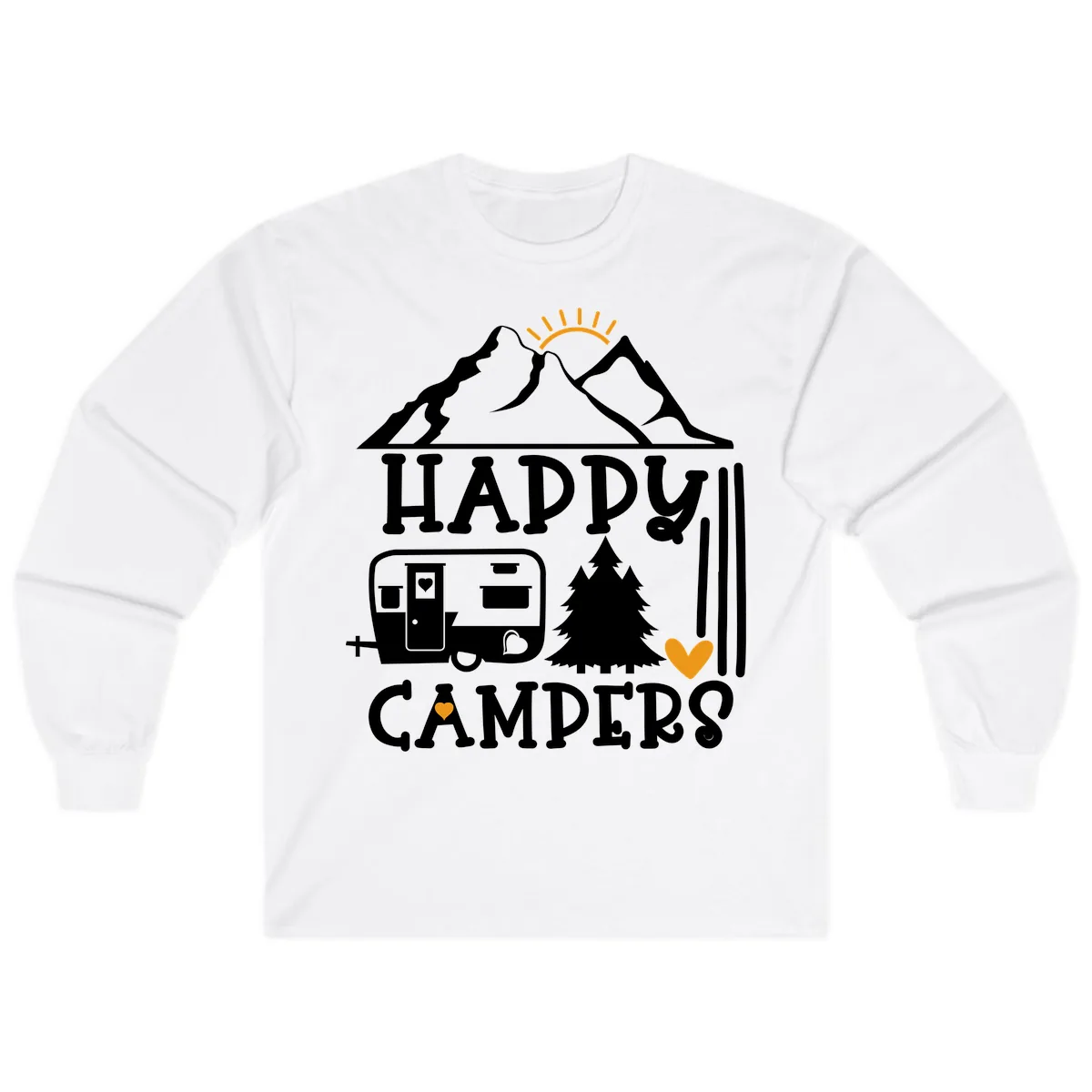 Happy Campers Mountain Retreat Long Sleeve in White