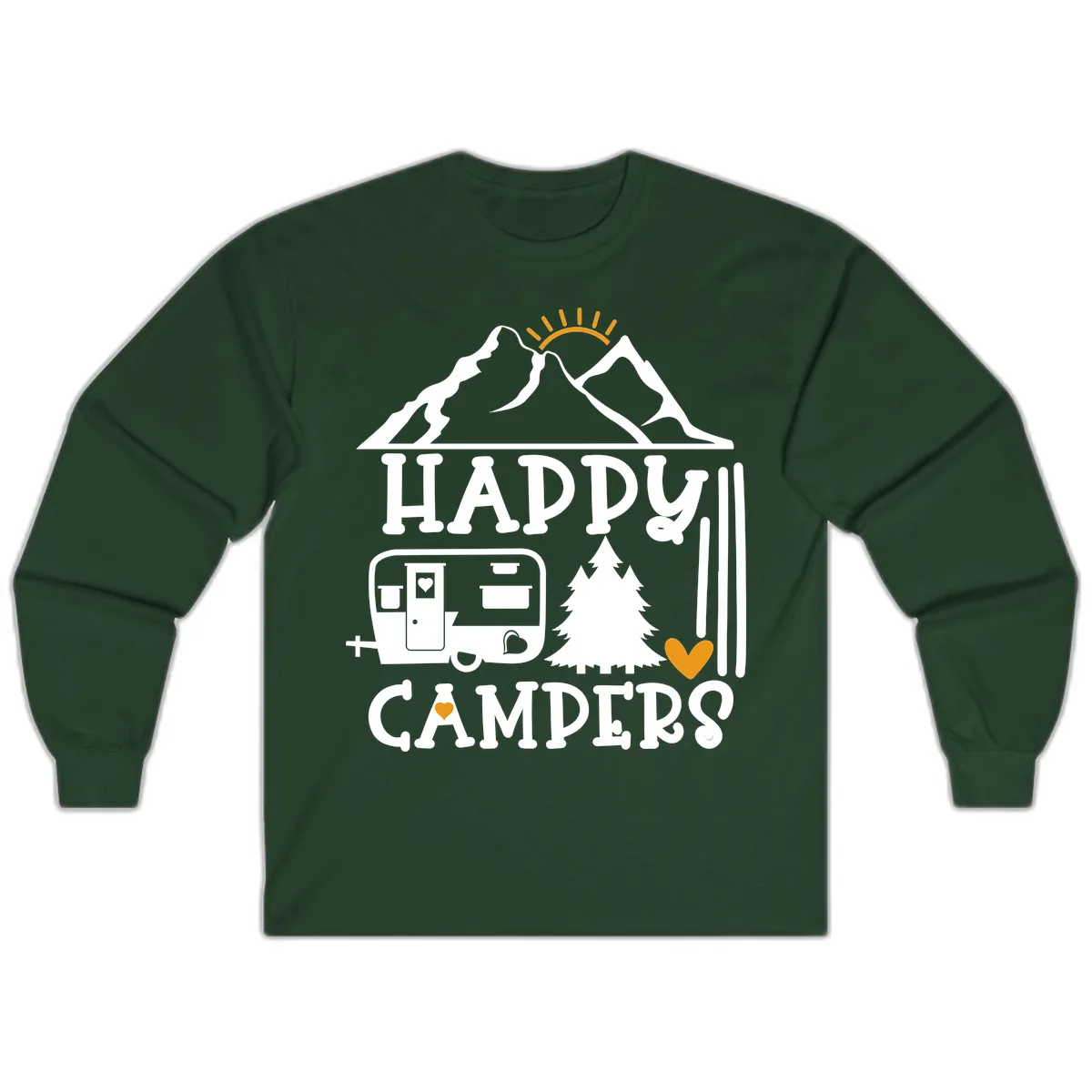 Happy Campers Mountain Retreat Long Sleeve in Forest Green