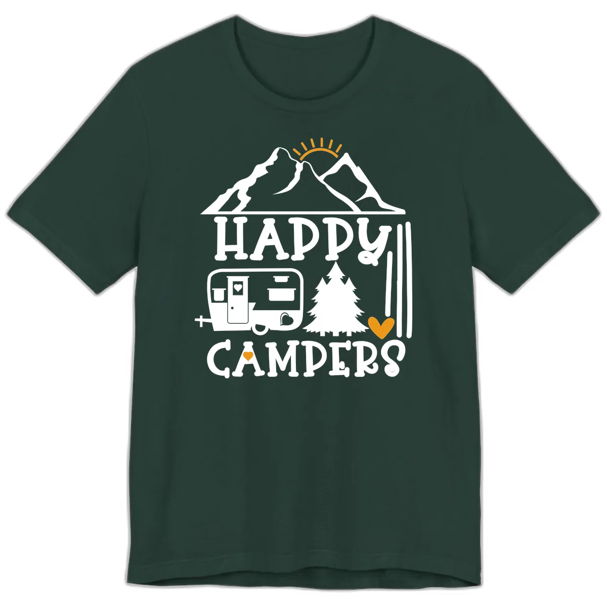 Happy Campers Mountain Retreat Premium T-Shirt in Forest
