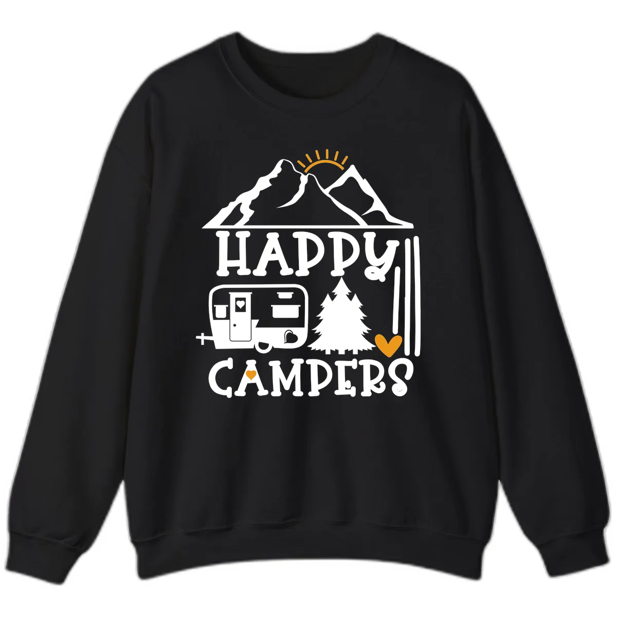 Happy Campers Mountain Retreat Sweatshirt in Black