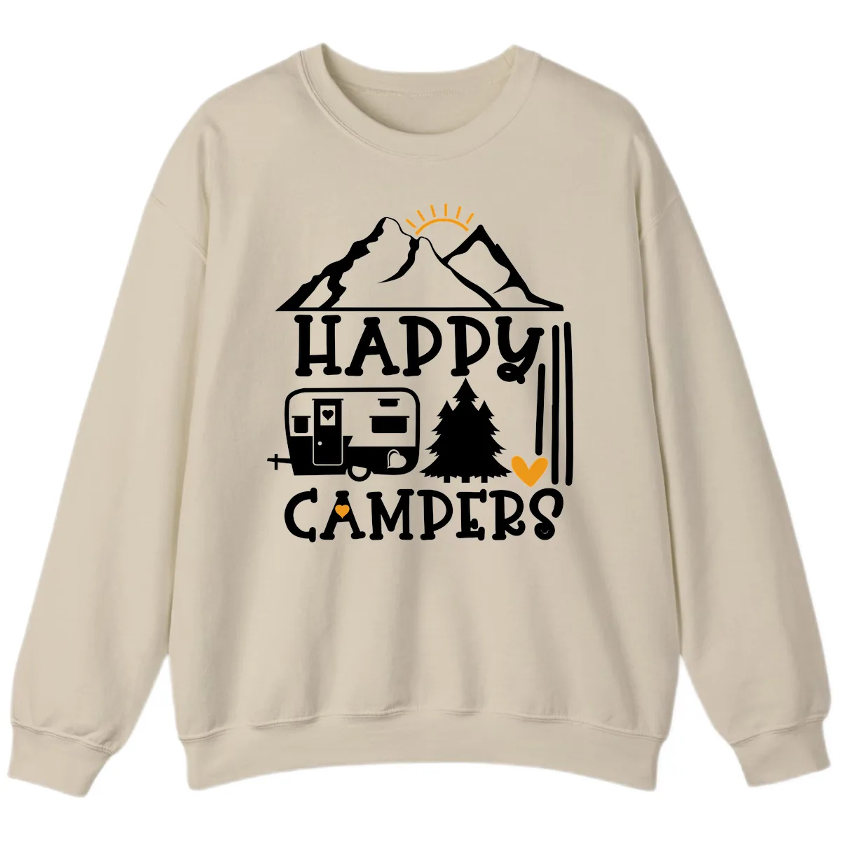 Happy Campers Mountain Retreat Sweatshirt in Sand