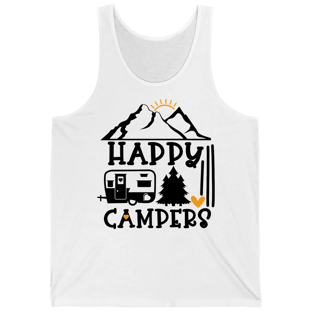 Happy Campers Mountain Retreat Tank in White