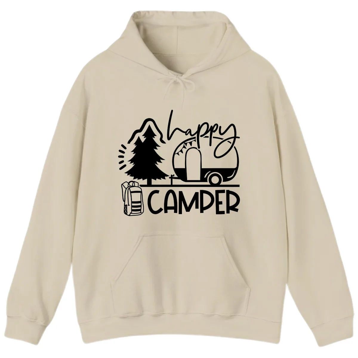 Happy Camper Adventure Hoodie in Sand