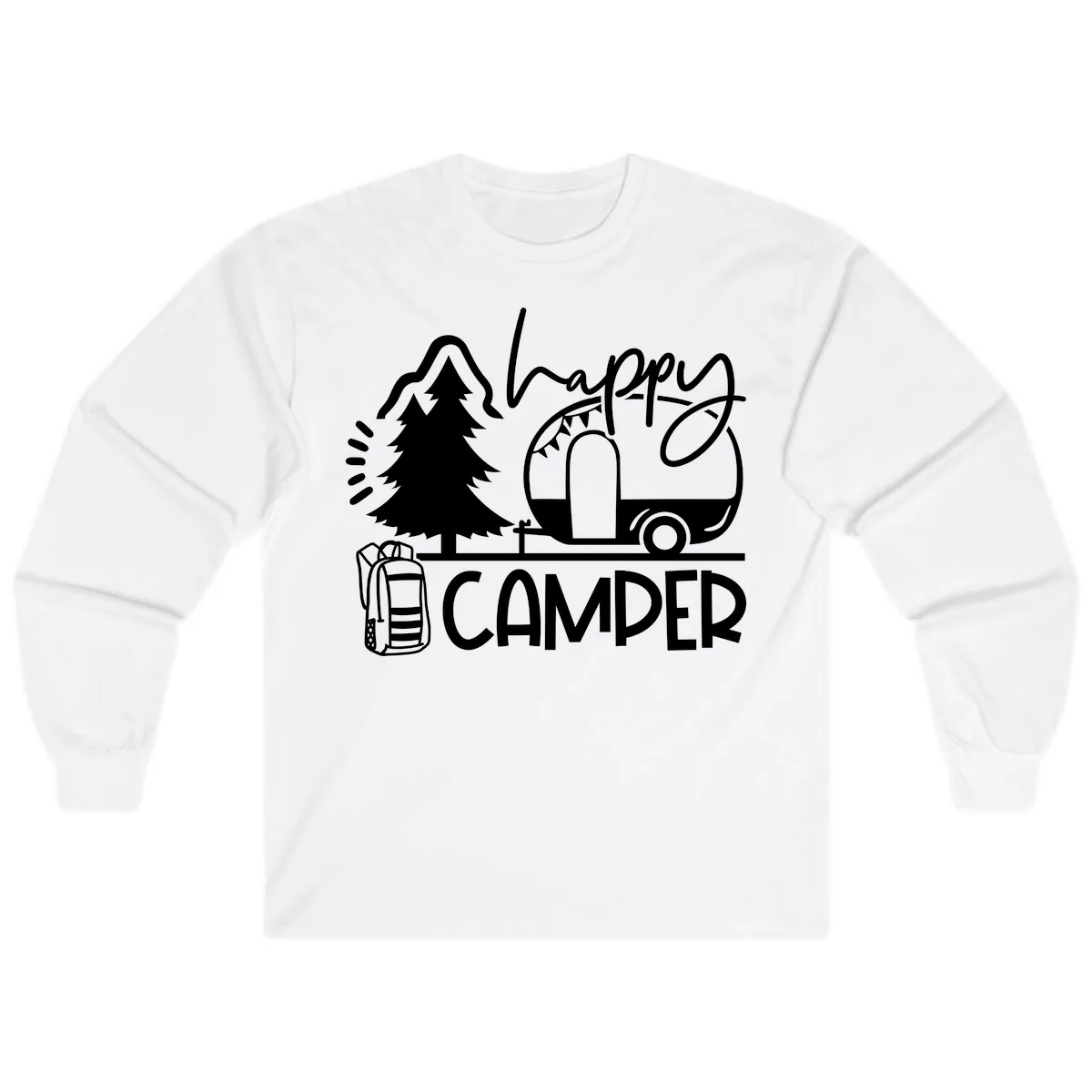 Happy Camper Adventure Long Sleeve in White