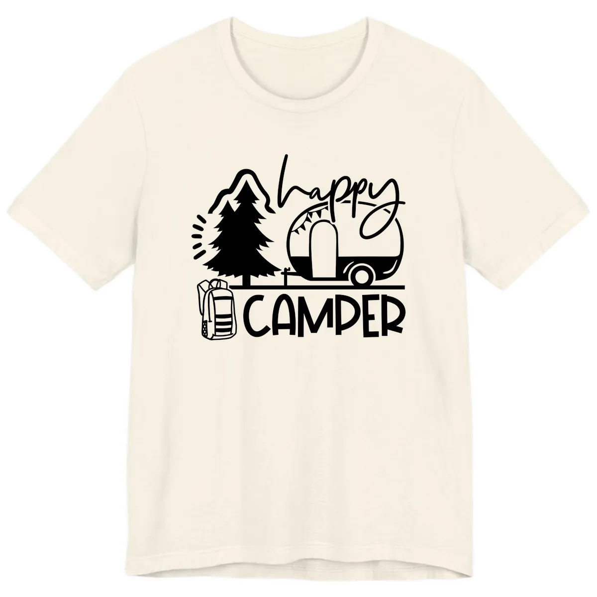 Happy Camper Adventure Premium T-Shirt in Natural