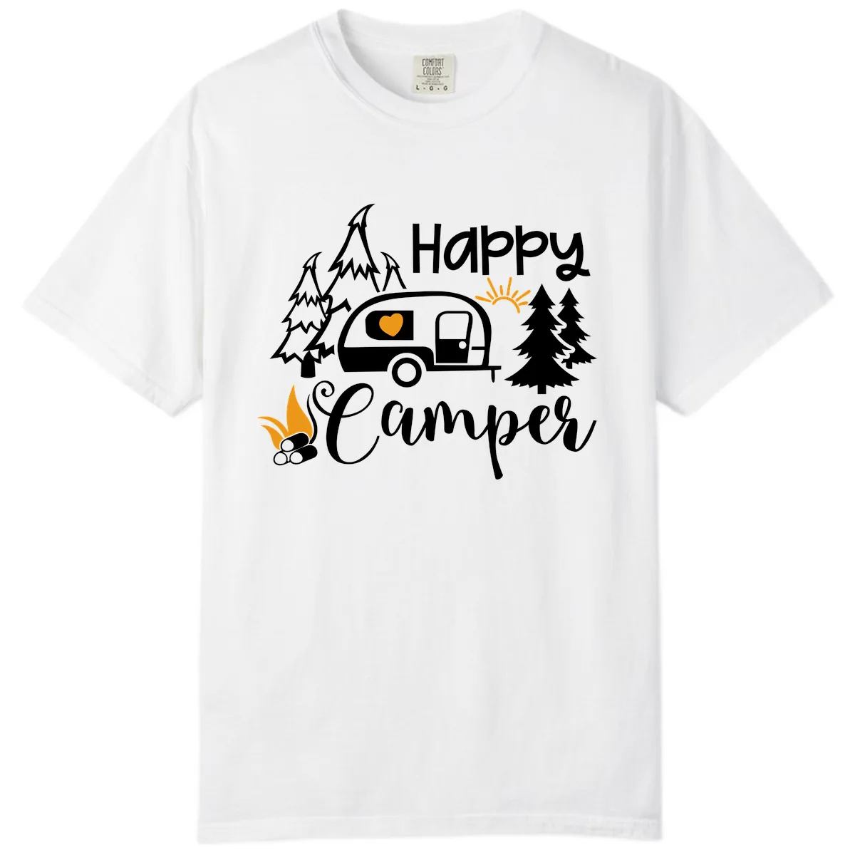 Happy Camper Trailer Life Comfort Color in White