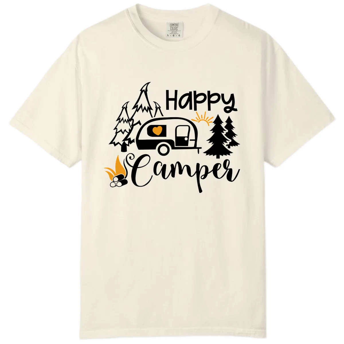 Happy Camper Trailer Life Comfort Color in Ivory