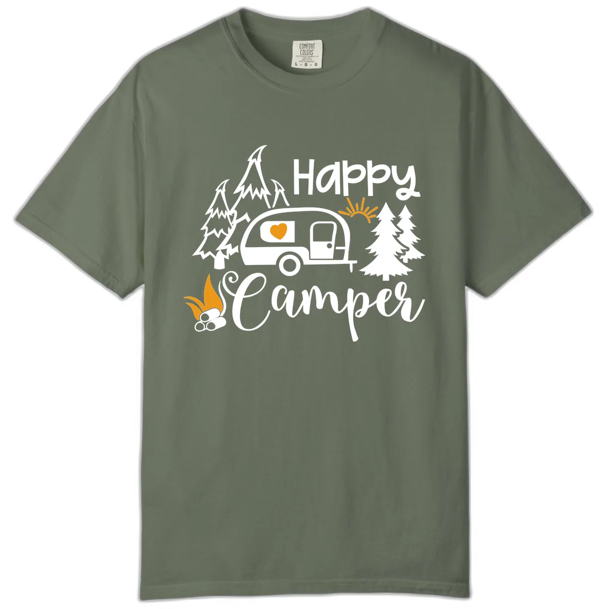 Happy Camper Trailer Life Comfort Color in Moss