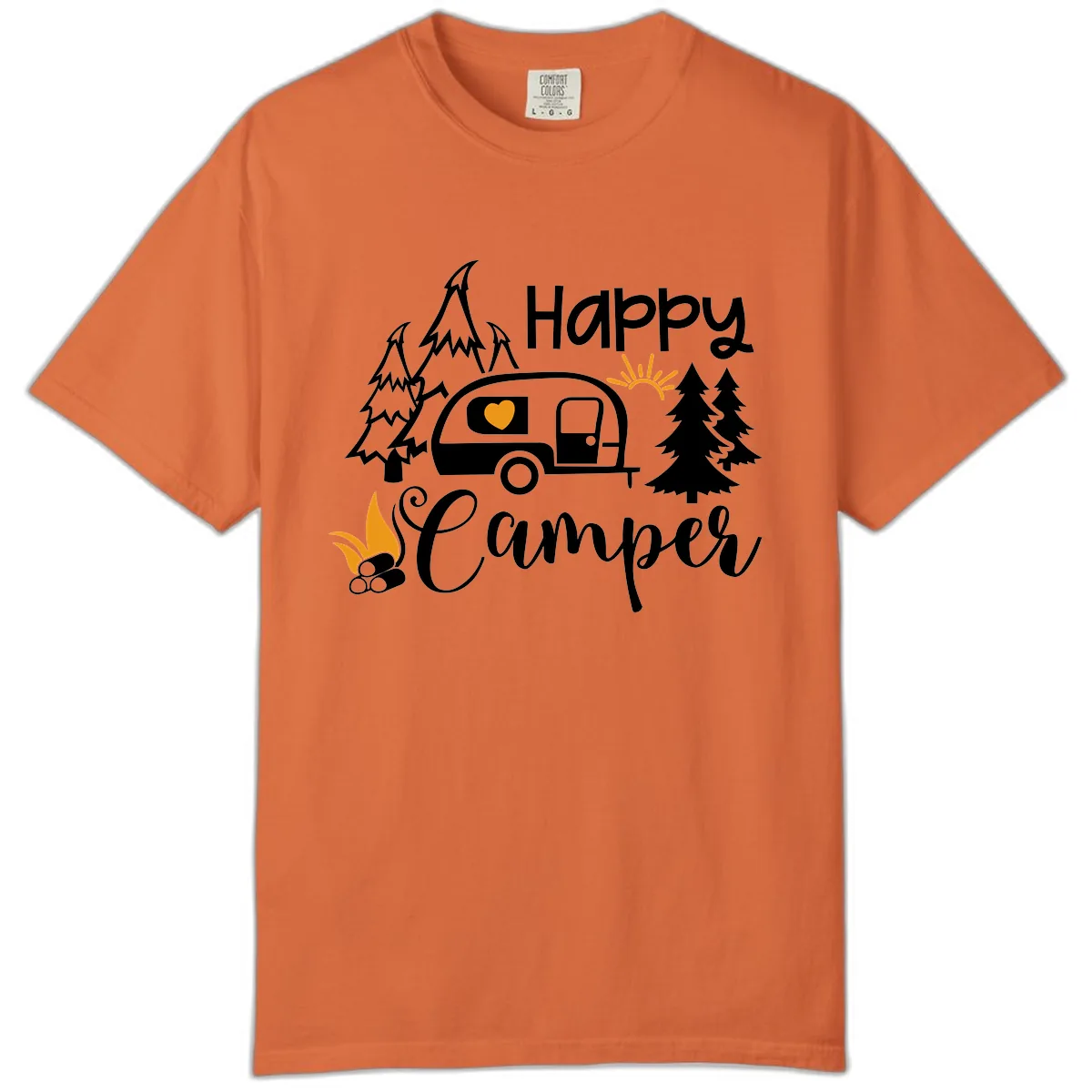 Happy Camper Trailer Life Comfort Color in Burnt Orange