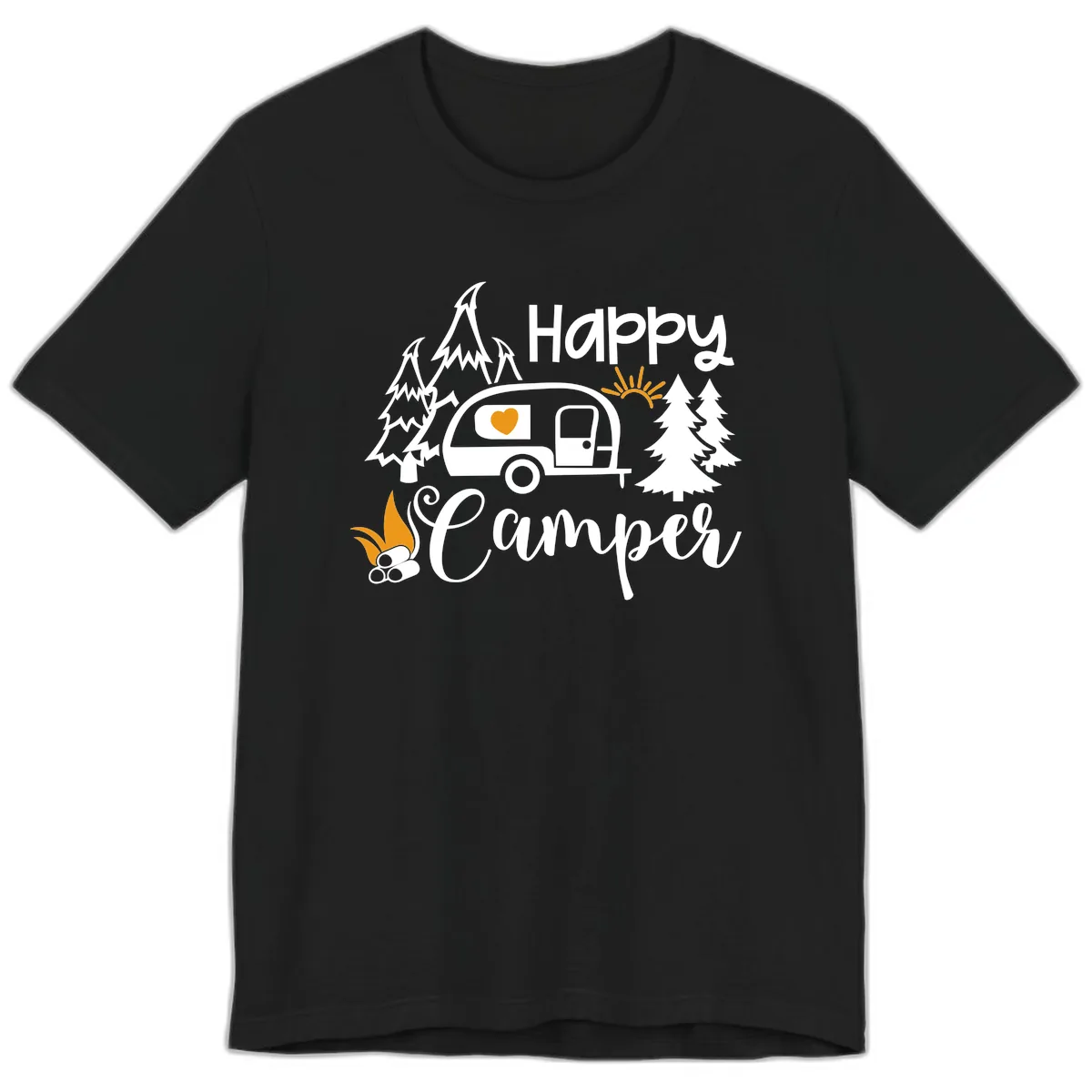 Happy Camper Trailer Life Premium T-Shirt in Black