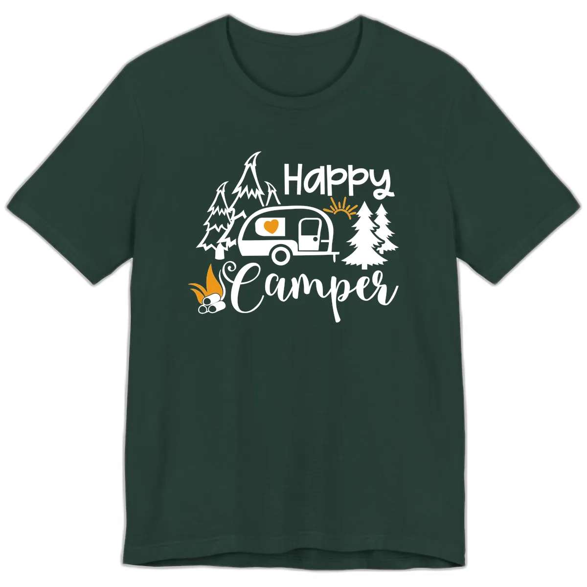 Happy Camper Trailer Life Premium T-Shirt in Forest