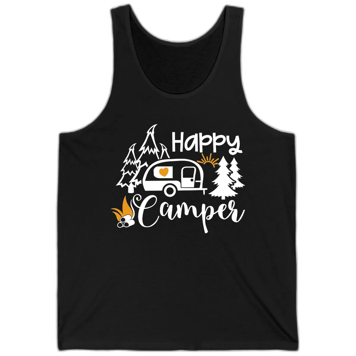 Happy Camper Trailer Life Tank in Black