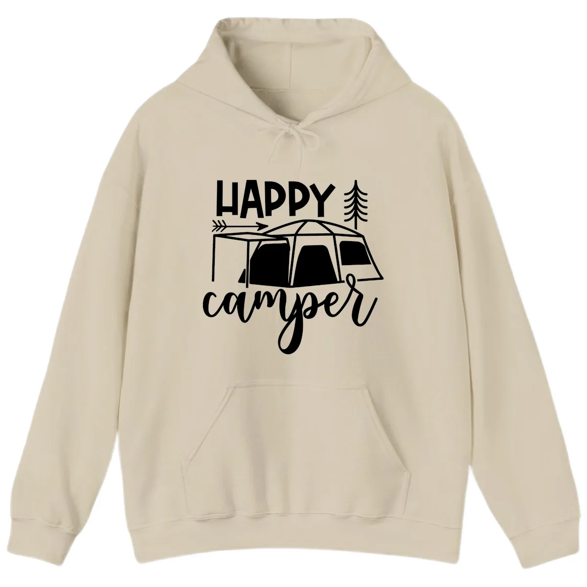 Happy Camper Hoodie in Sand
