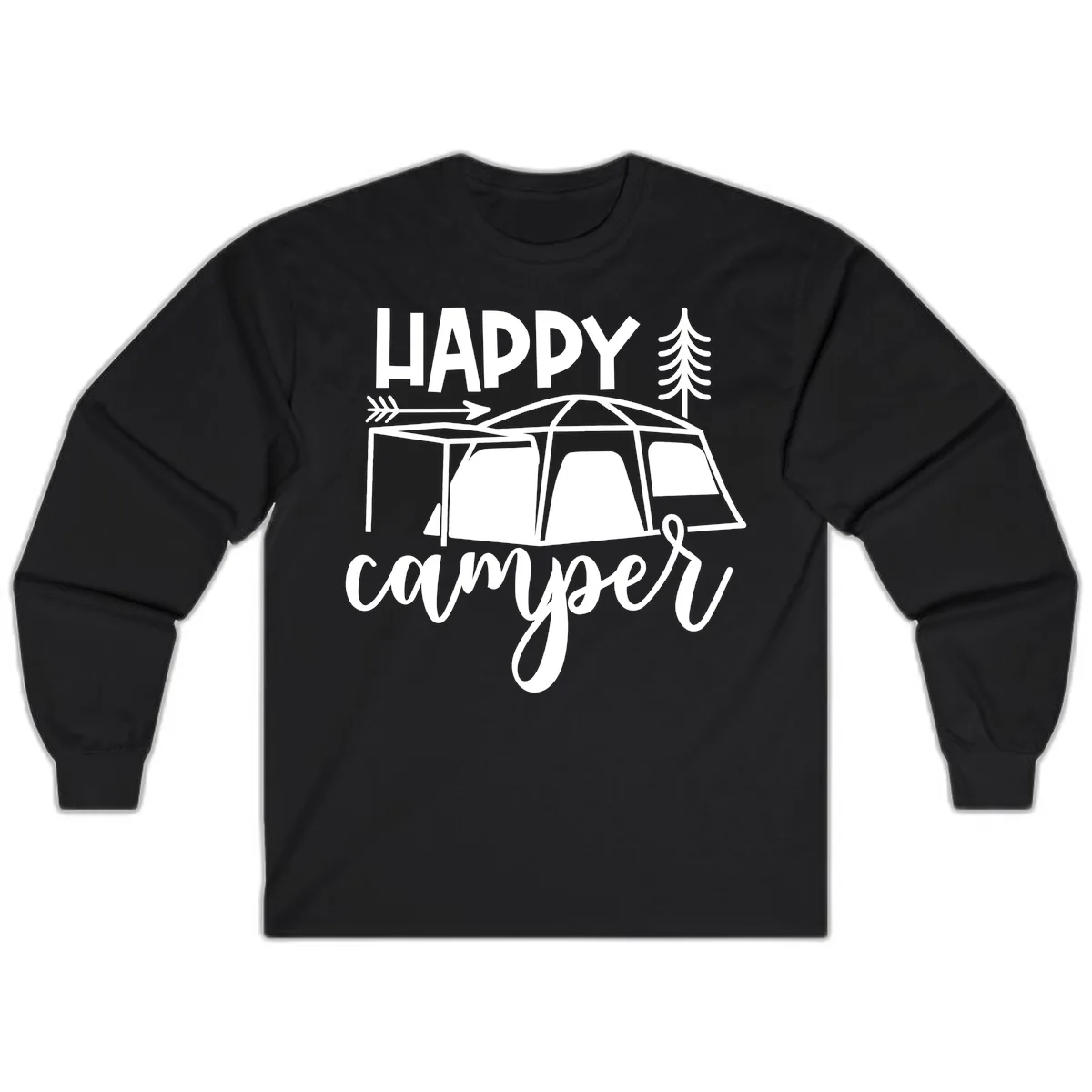 Happy Camper Long Sleeve in Black