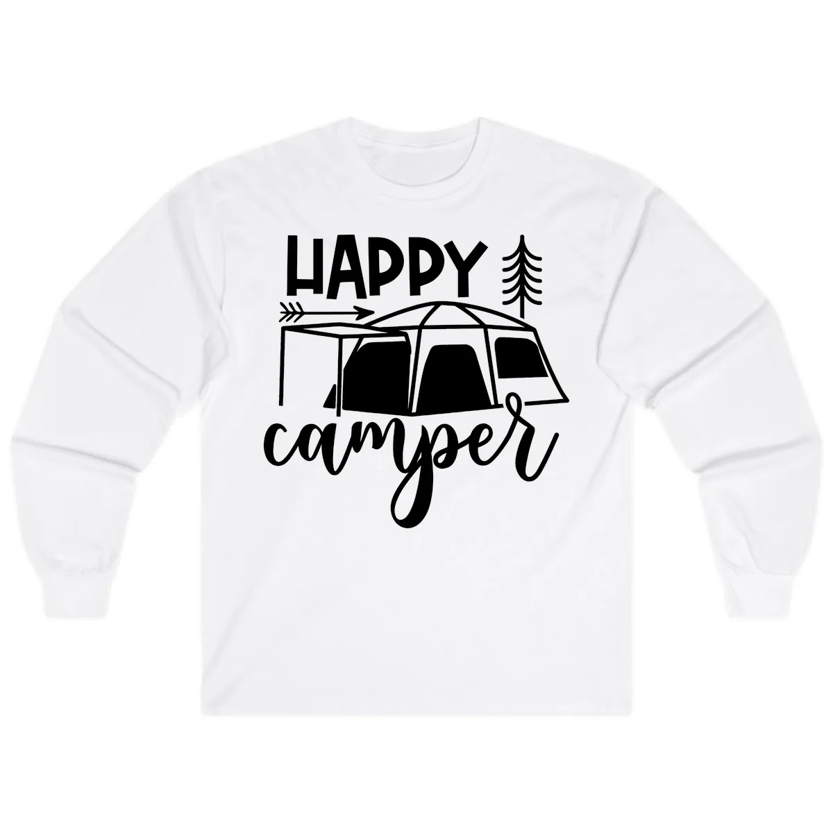 Happy Camper Long Sleeve in White