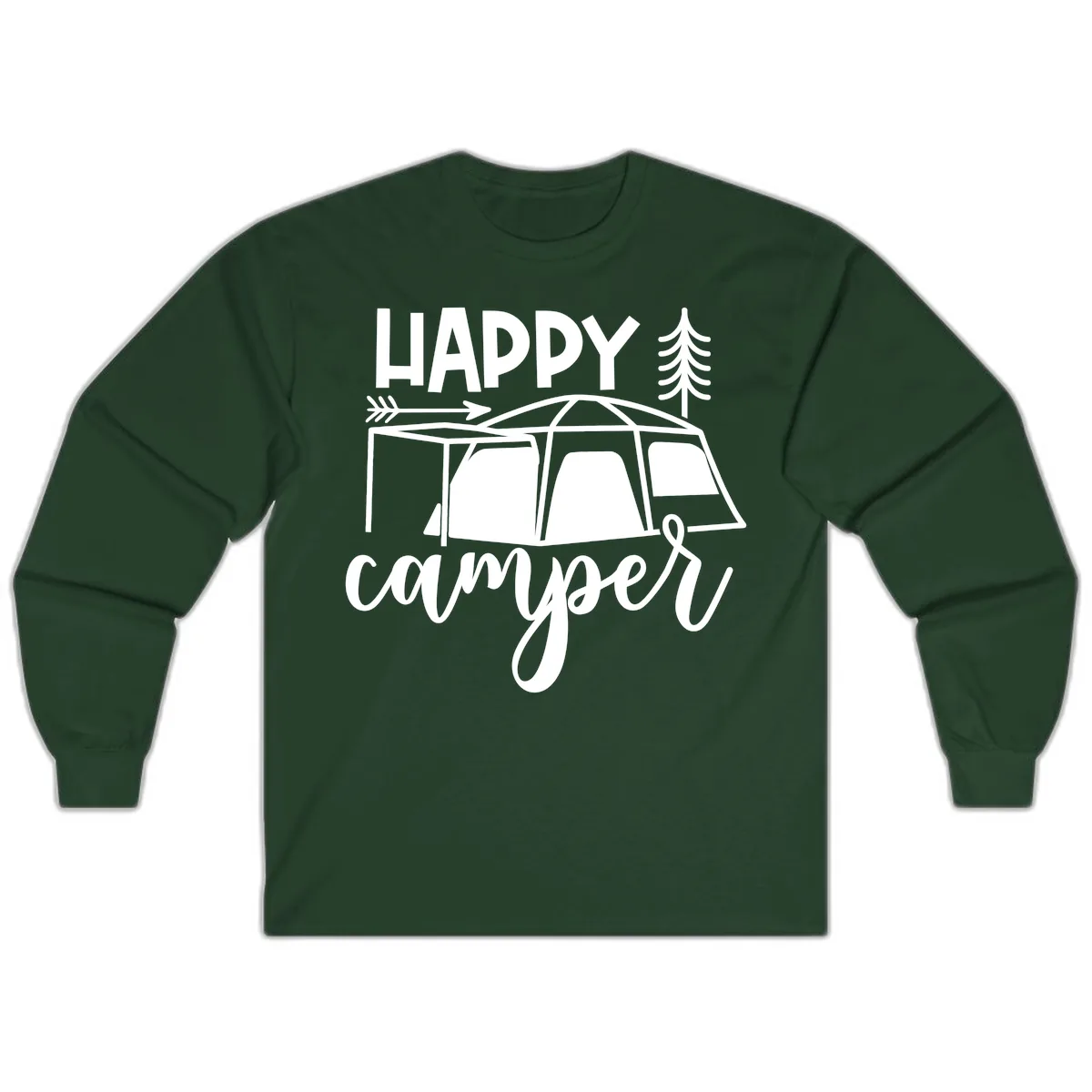 Happy Camper Long Sleeve in Forest Green