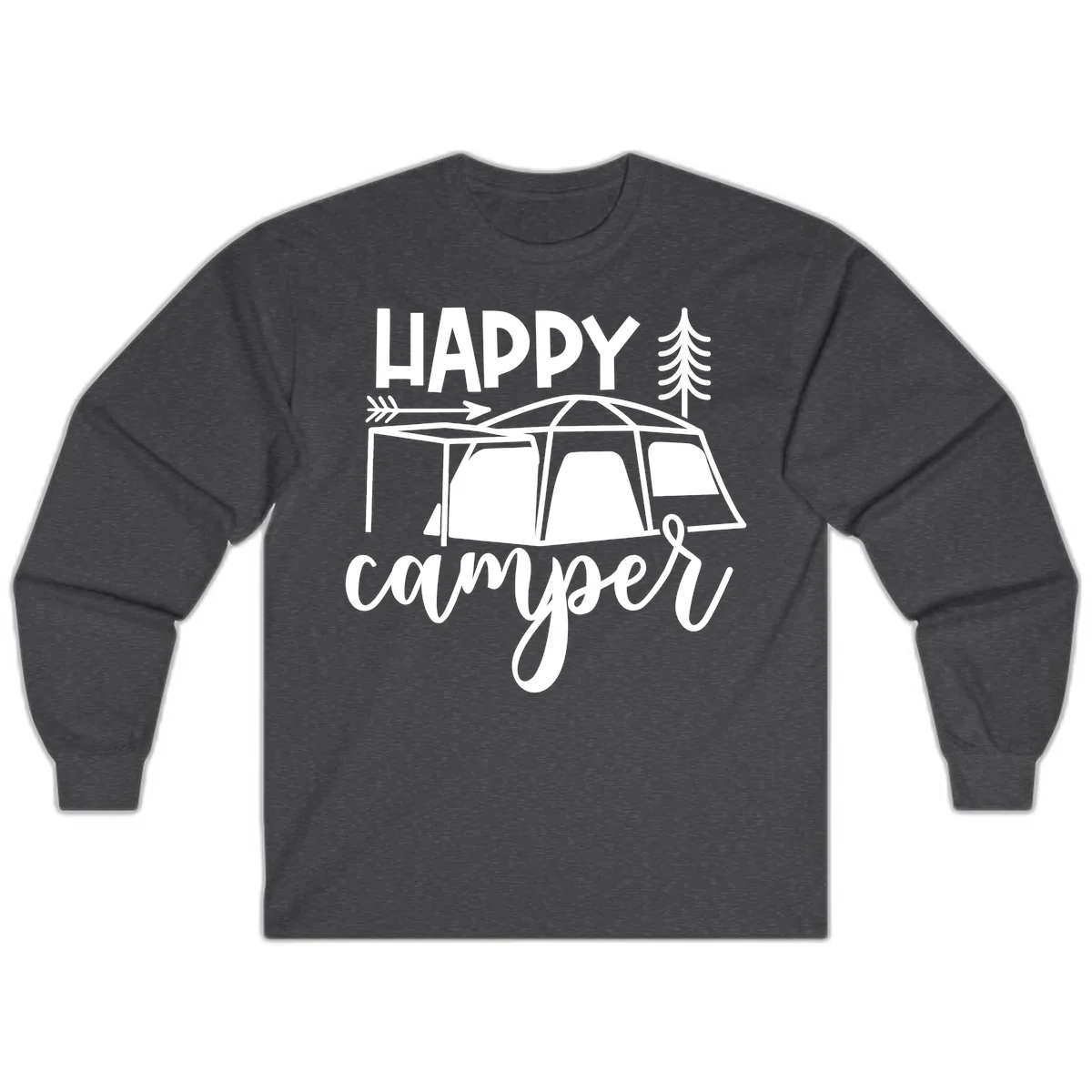 Happy Camper Long Sleeve in Dark Heather