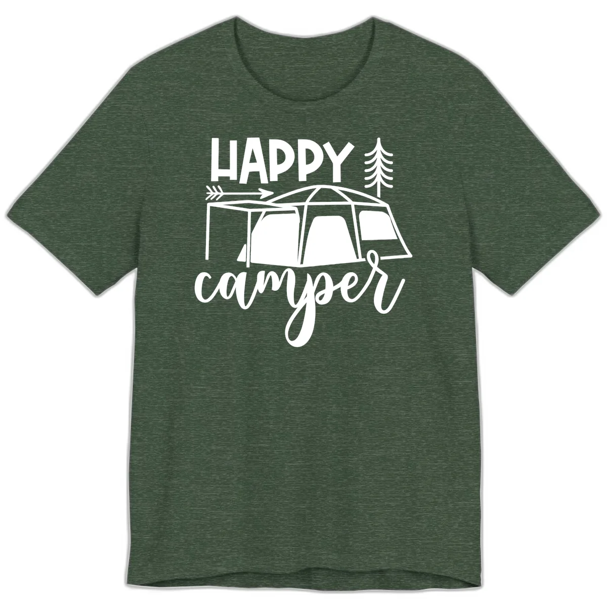Happy Camper Premium T-Shirt in Heather Forest
