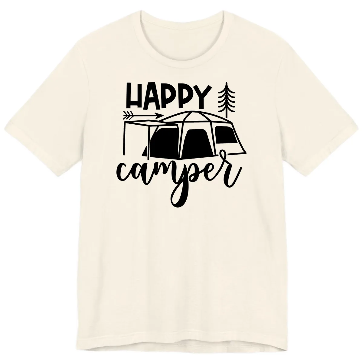 Happy Camper Premium T-Shirt in Natural