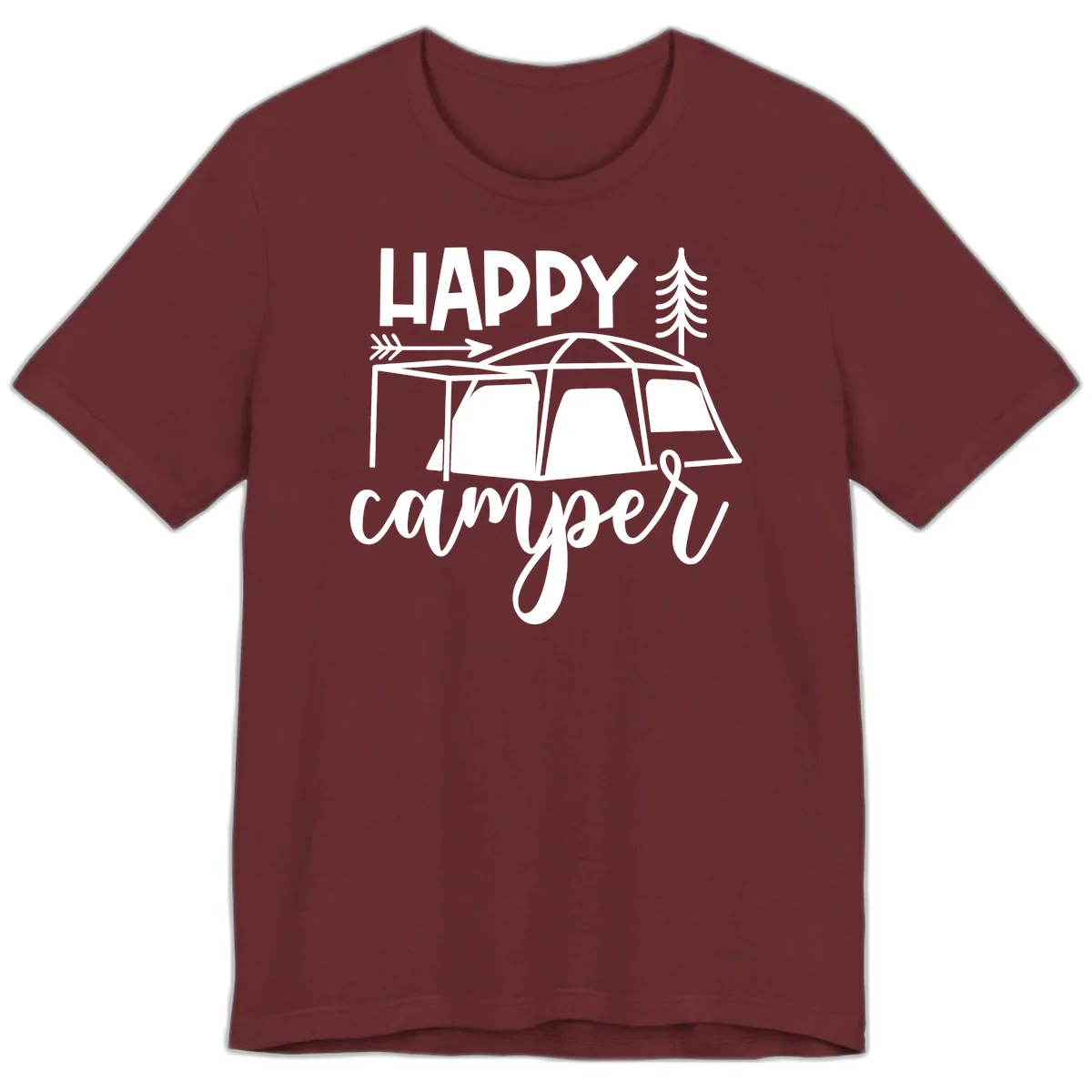 Happy Camper Premium T-Shirt in Heather Cardinal