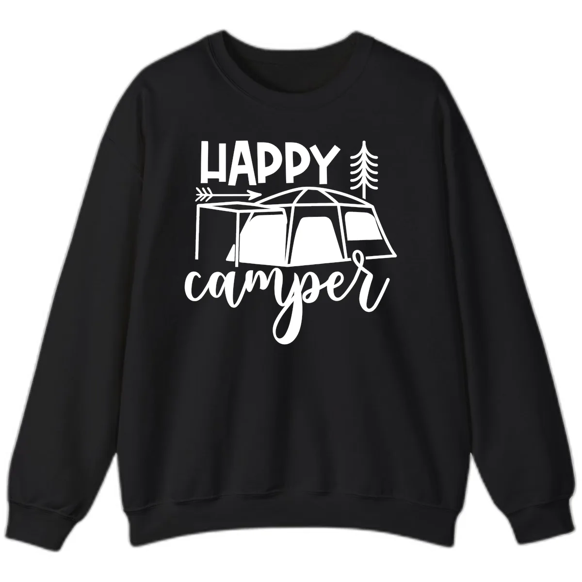 Happy Camper Sweatshirt in Black