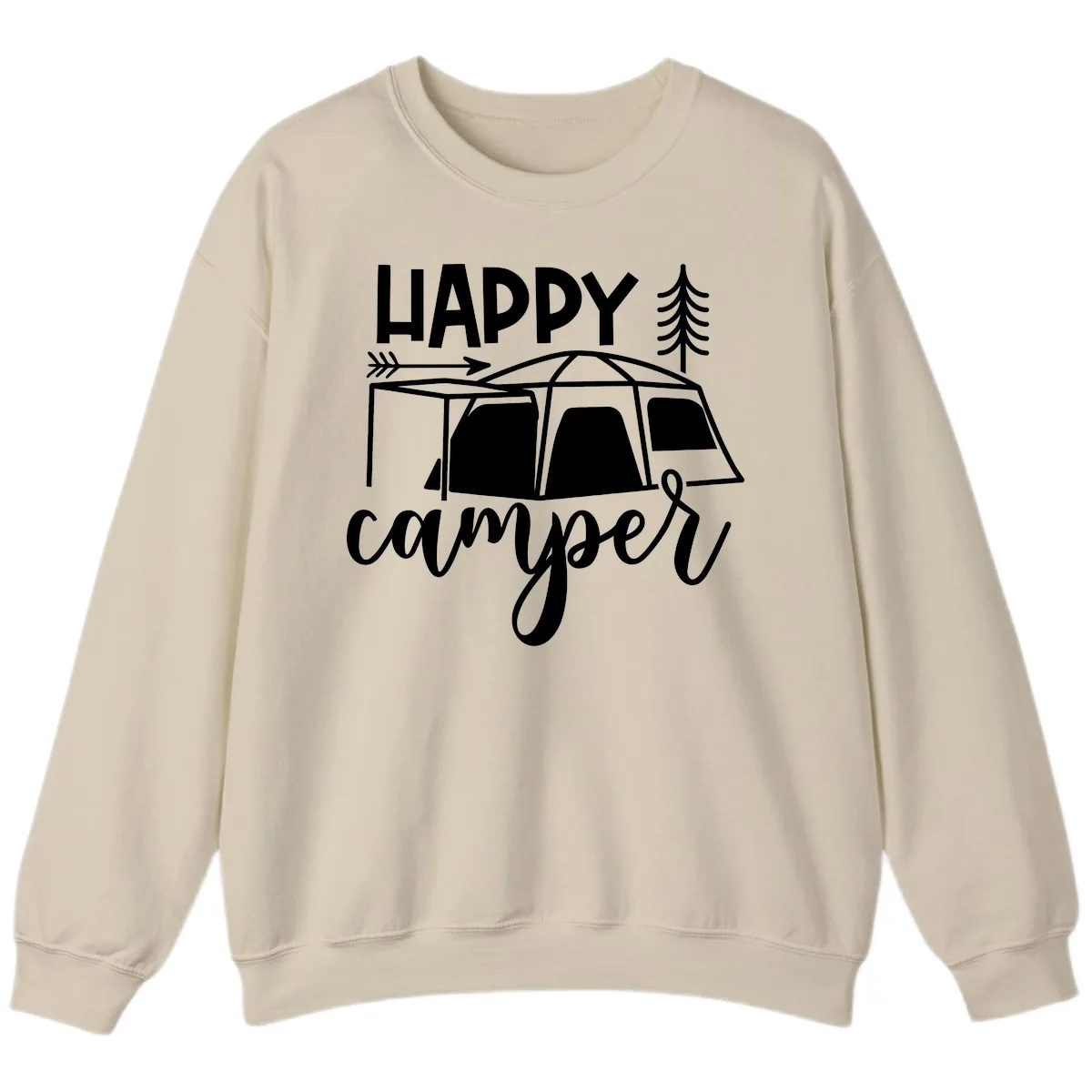 Happy Camper Sweatshirt in Sand