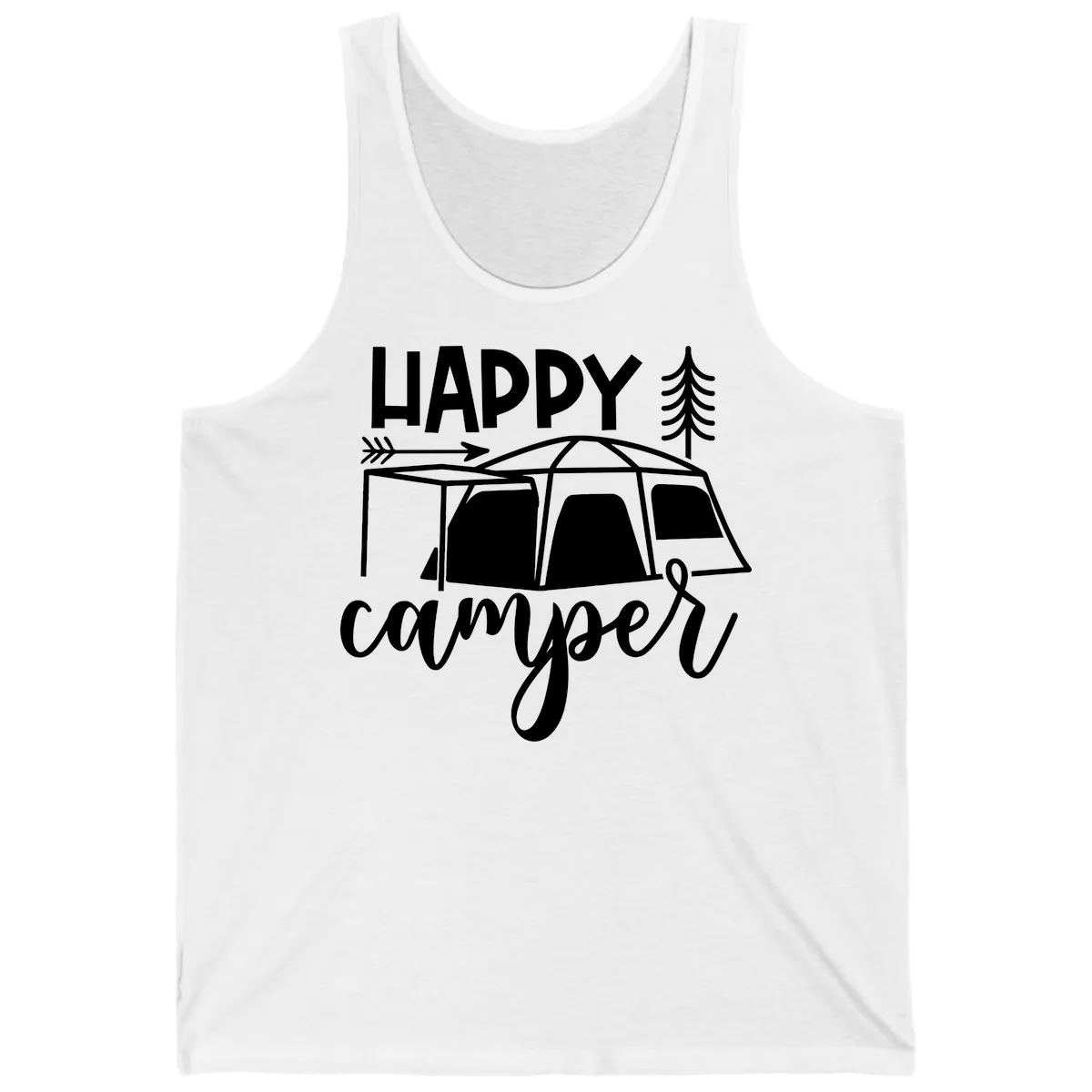 Happy Camper Tank in White