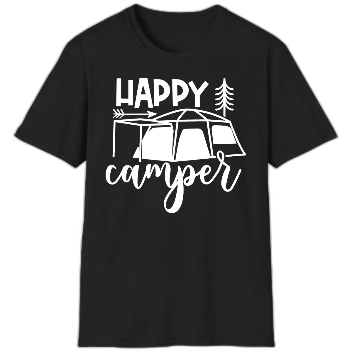 Happy Camper T-Shirt in Black