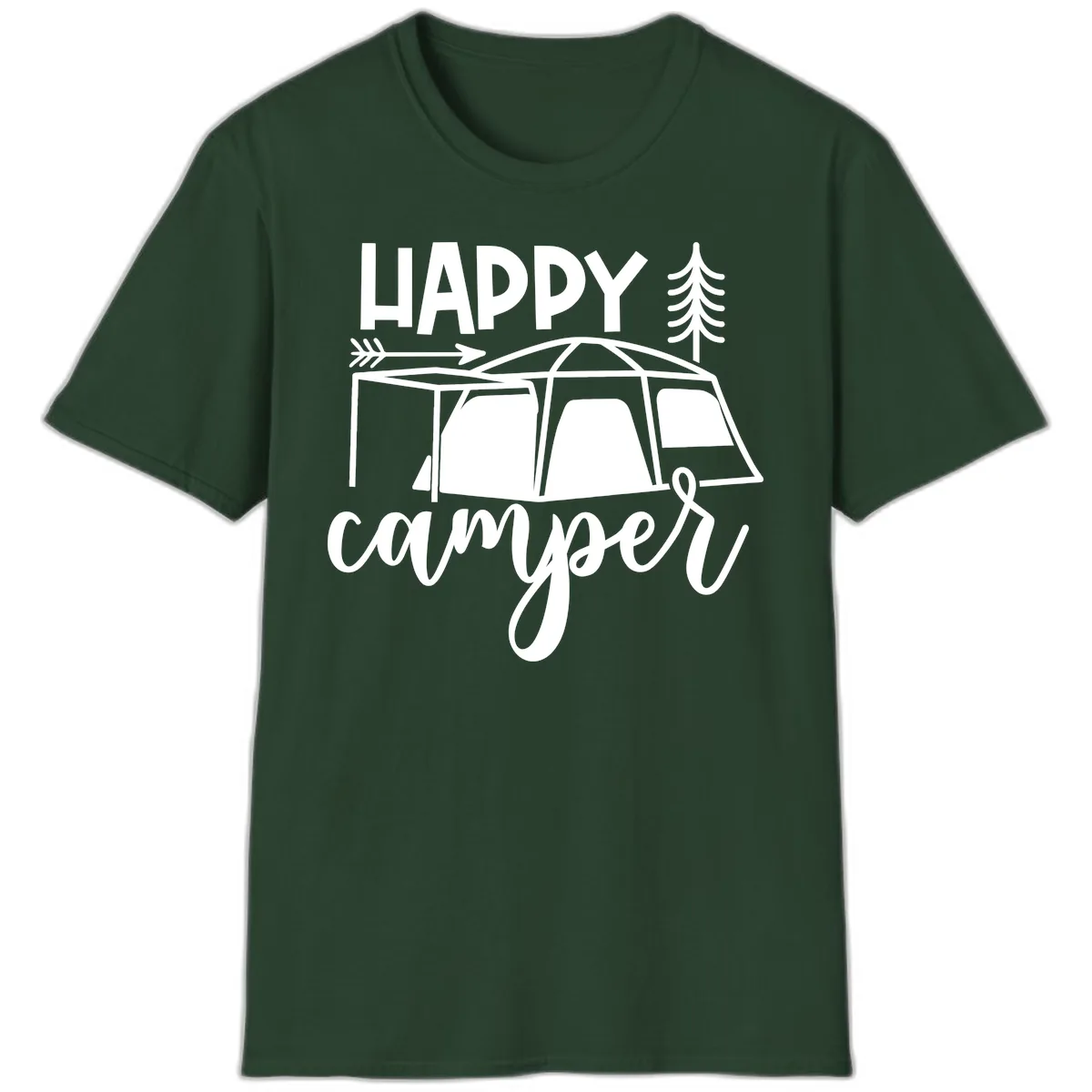 Happy Camper T-Shirt in Forest Green