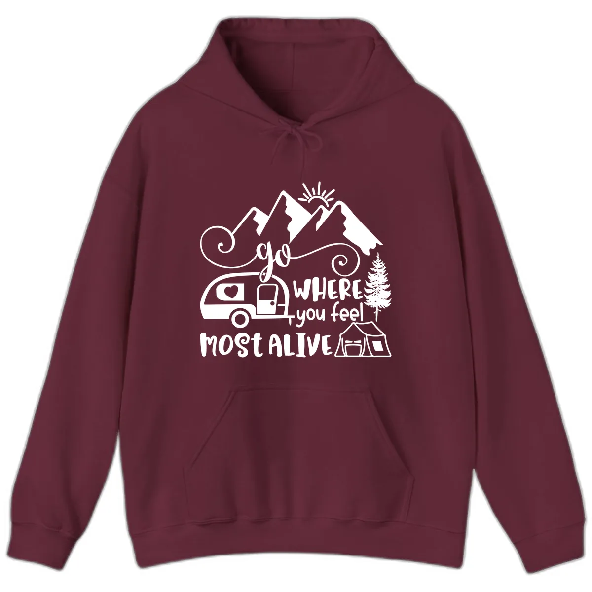 Go Where You Feel Most Alive Hoodie in Maroon