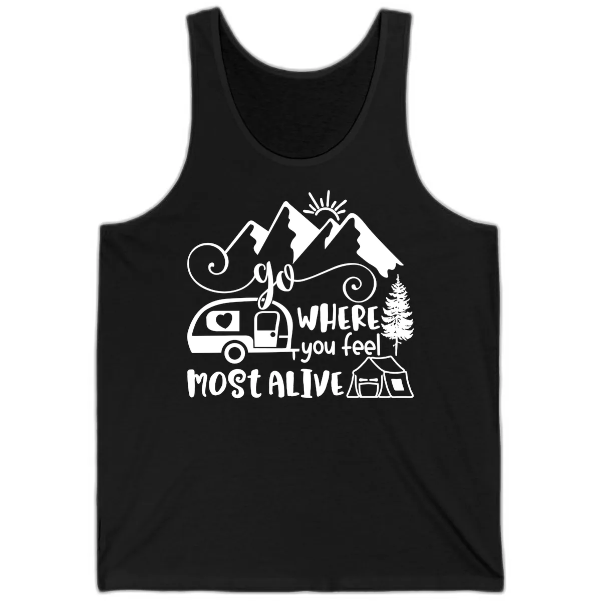Go Where You Feel Most Alive Tank in Black