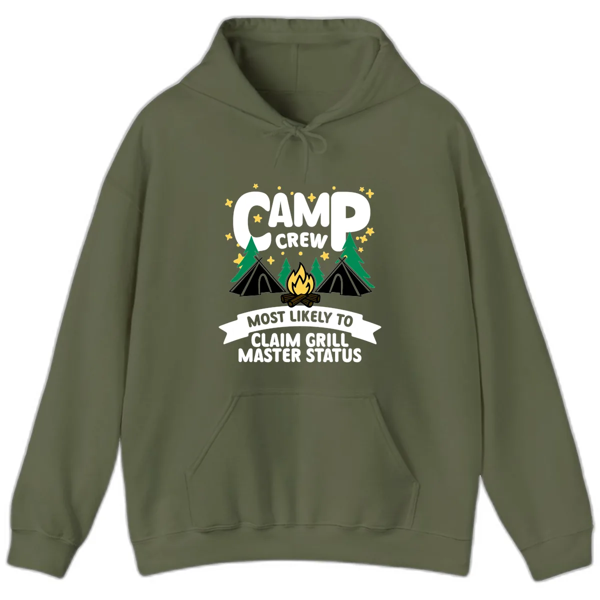 Camp Crew Grill Master Status Hoodie in Military Green