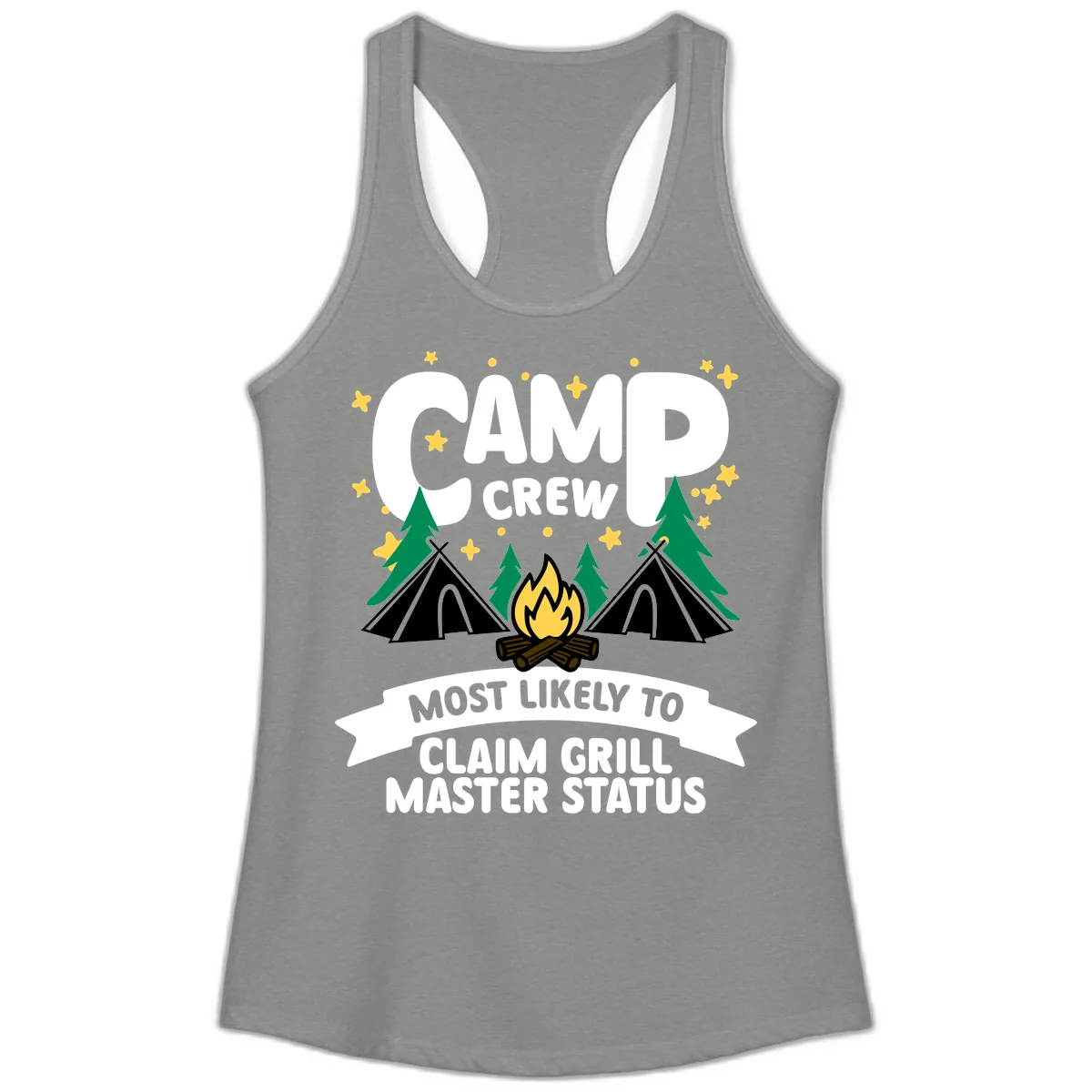 Camp Crew Grill Master Status Ladies Tank in Heather Grey
