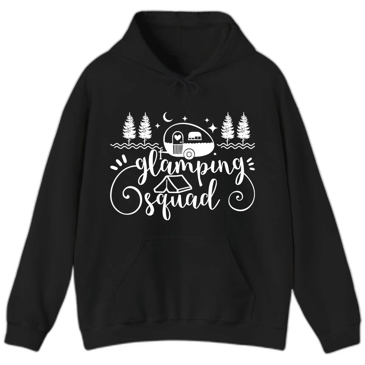 Glamping Squad Goals Hoodie in Black