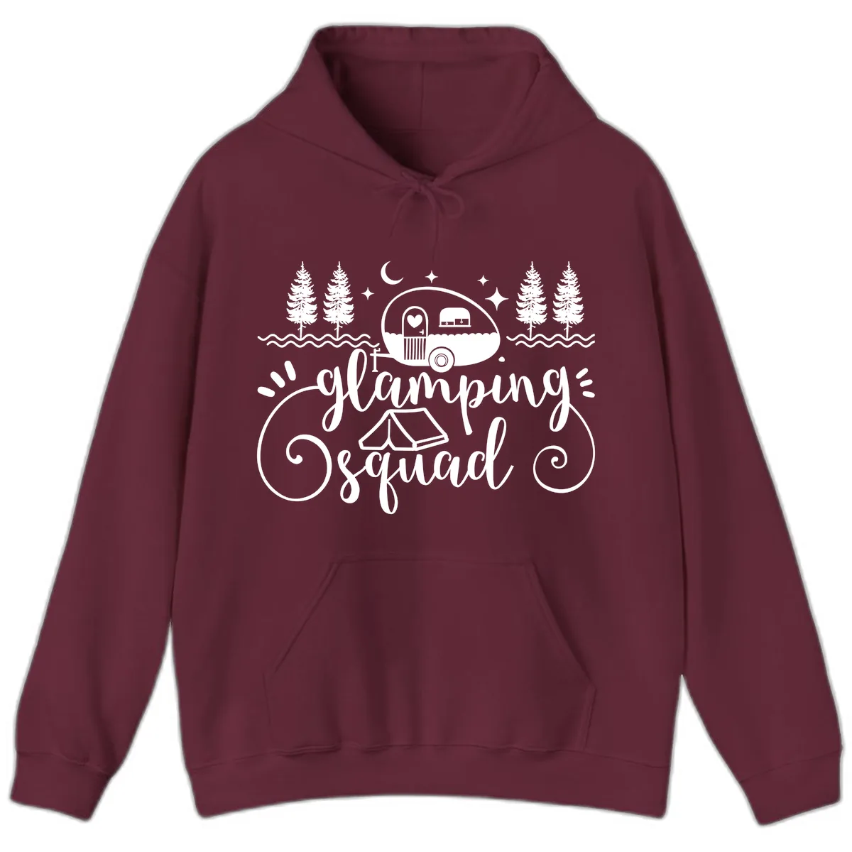 Glamping Squad Goals Hoodie in Maroon