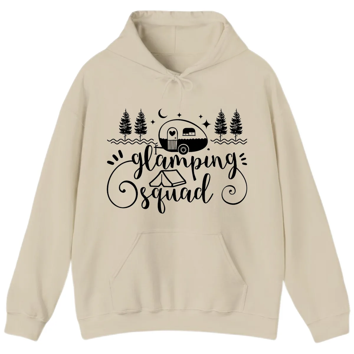 Glamping Squad Goals Hoodie in Sand