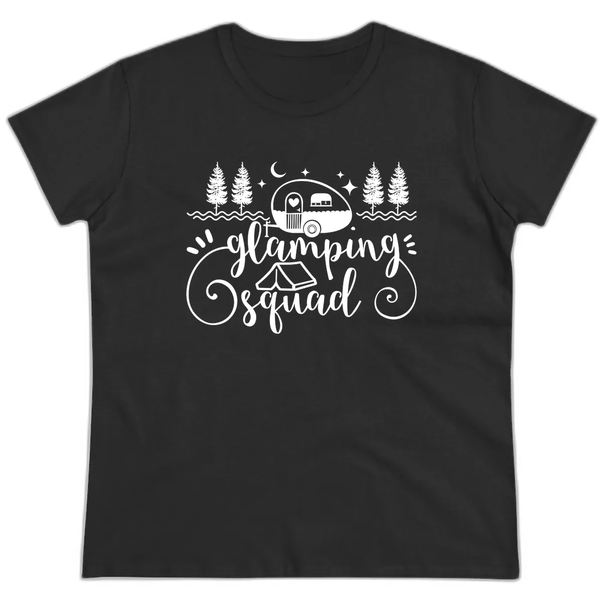 Glamping Squad Goals Ladies Tee in Black