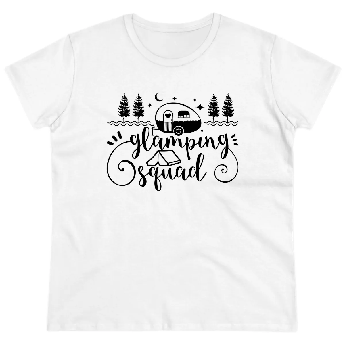 Glamping Squad Goals Ladies Tee in White