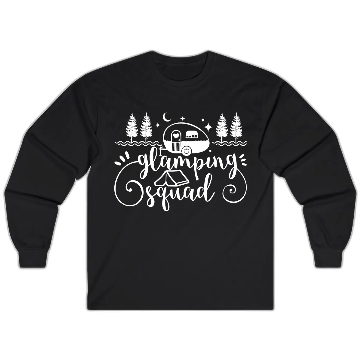 Glamping Squad Goals Long Sleeve in Black